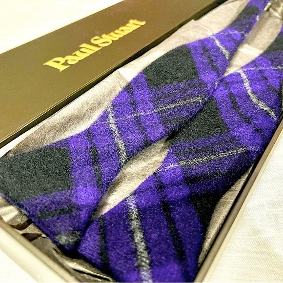 🔥🎁HOLIDAY 25’🎁🔥🆕💯PAUL STUART PHINEAS COLE 100% LUX CASHMERE SELF TIE BOW TIE🔥 - Picture 1 of 17